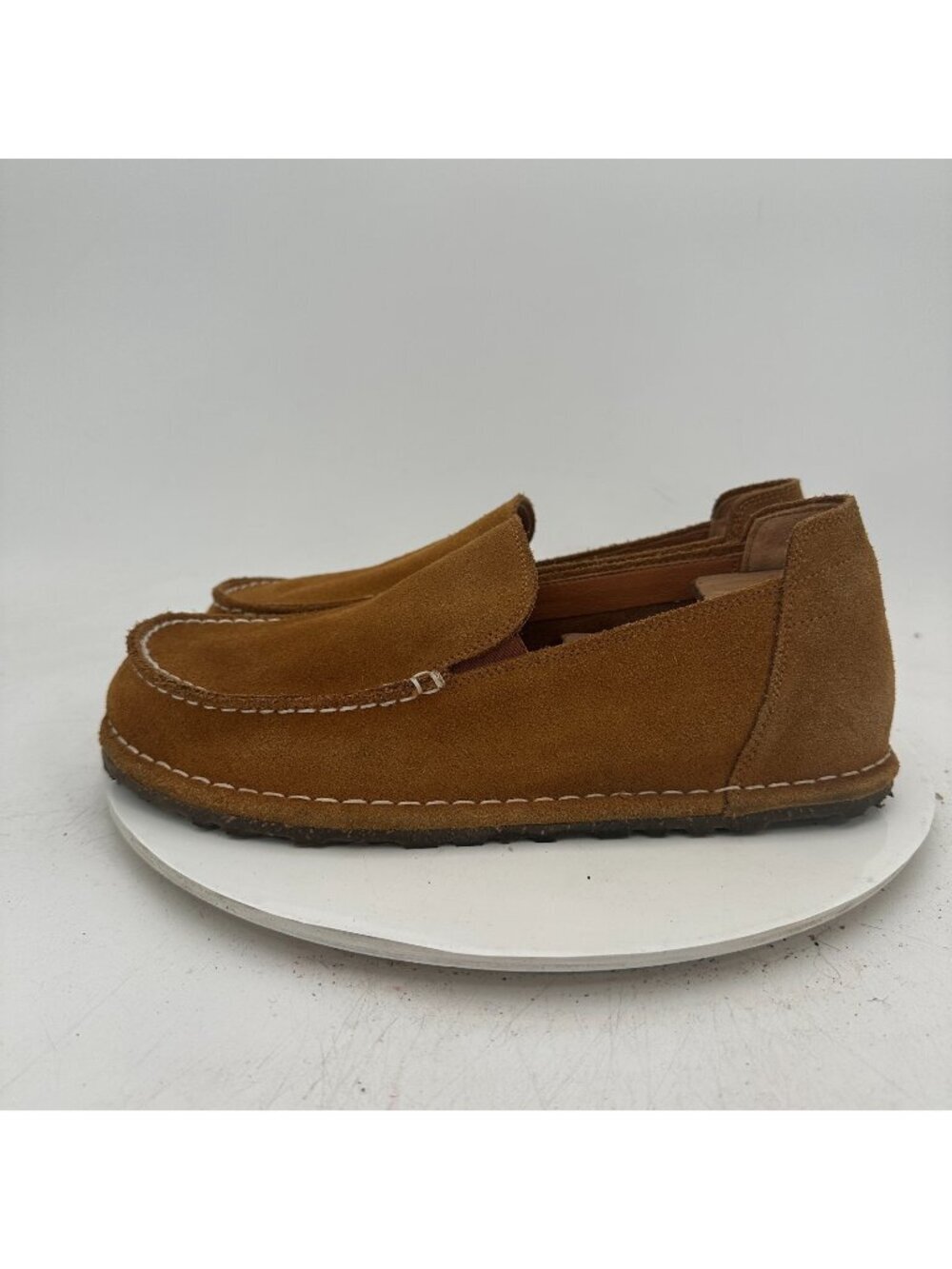 Birkenstock Utti Men Size EU 42 US 8 Brown Tan Suede Loafer Moccasin Shoes